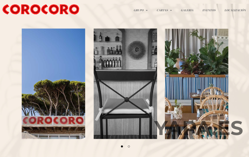 Pagina web de restaurante Corocoro
