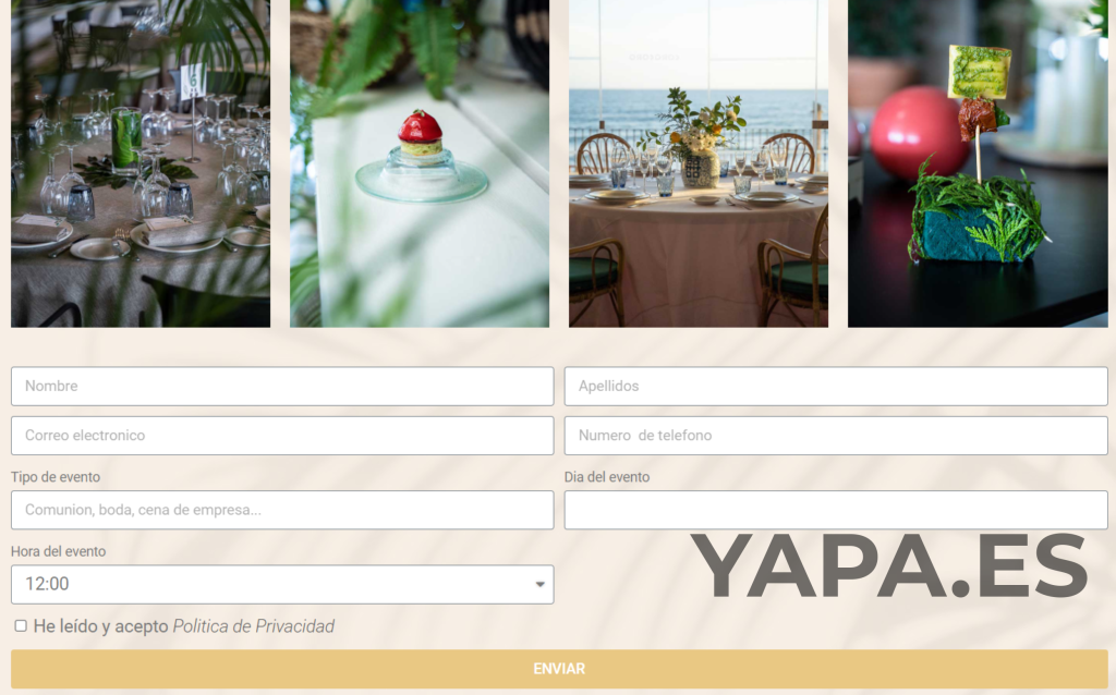 Pagina web de restaurante Corocoro